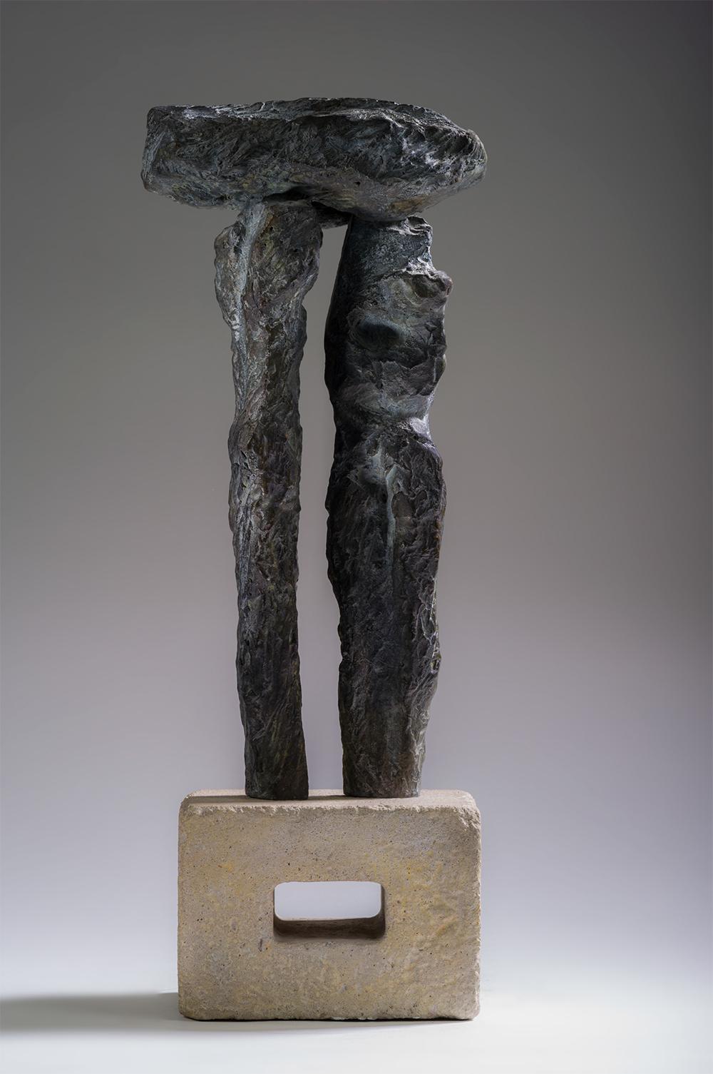 The Dolmen by Martine Demal - Contemporary bronze sculpture, semi-abstract