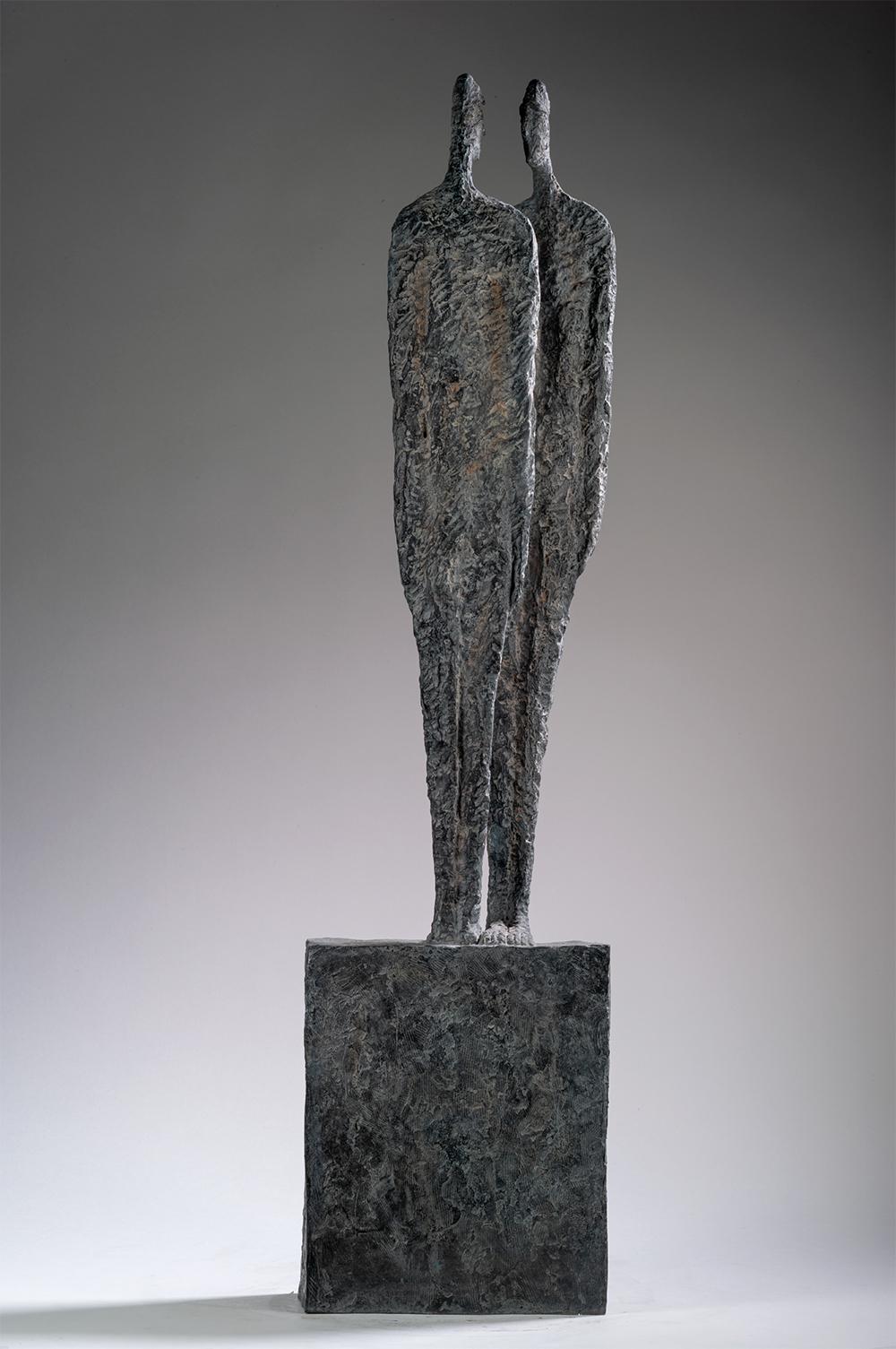The Great Secret by Martine Demal - Contemporary bronze sculpture, human figure