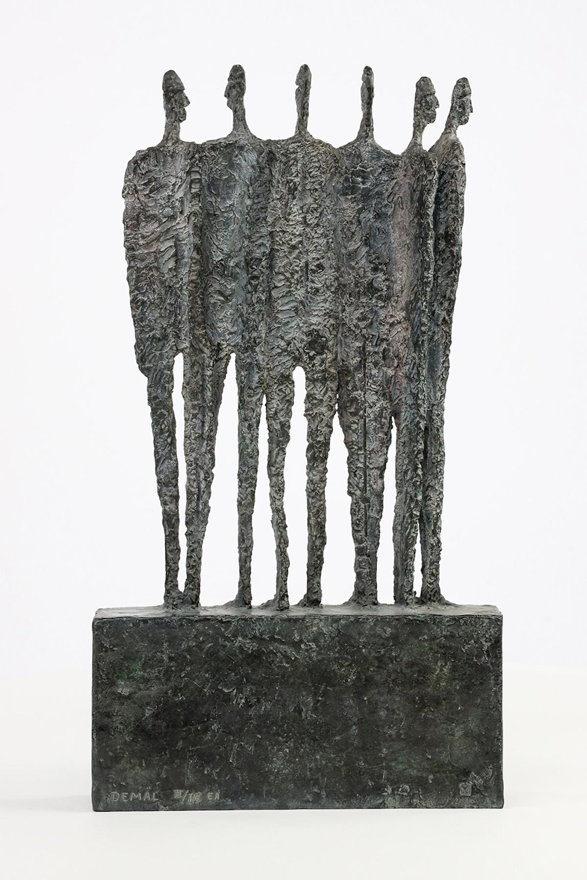 The Group by Martine Demal - bronze sculpture, group of human figures 2
