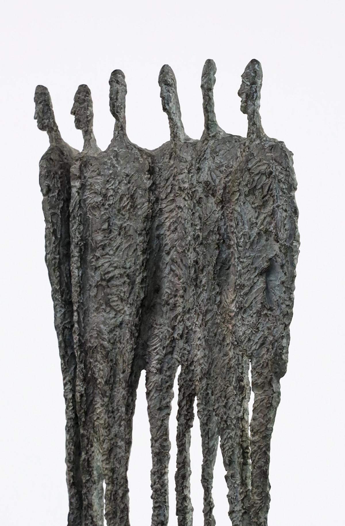 The Group by Martine Demal - bronze sculpture, group of human figures 3