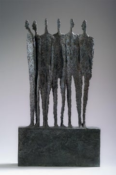 Retro The Group by Martine Demal - Bronze sculpture, group of human figures, harmony