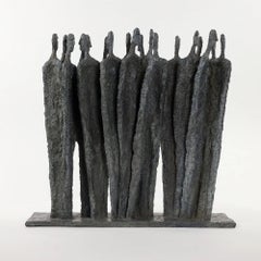 The Meeting von Martine Demal - Bronzeskulptur, Gruppe von menschlichen Figuren
