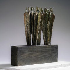 The Others by Martine Demal - bronze sculpture, group of human figures