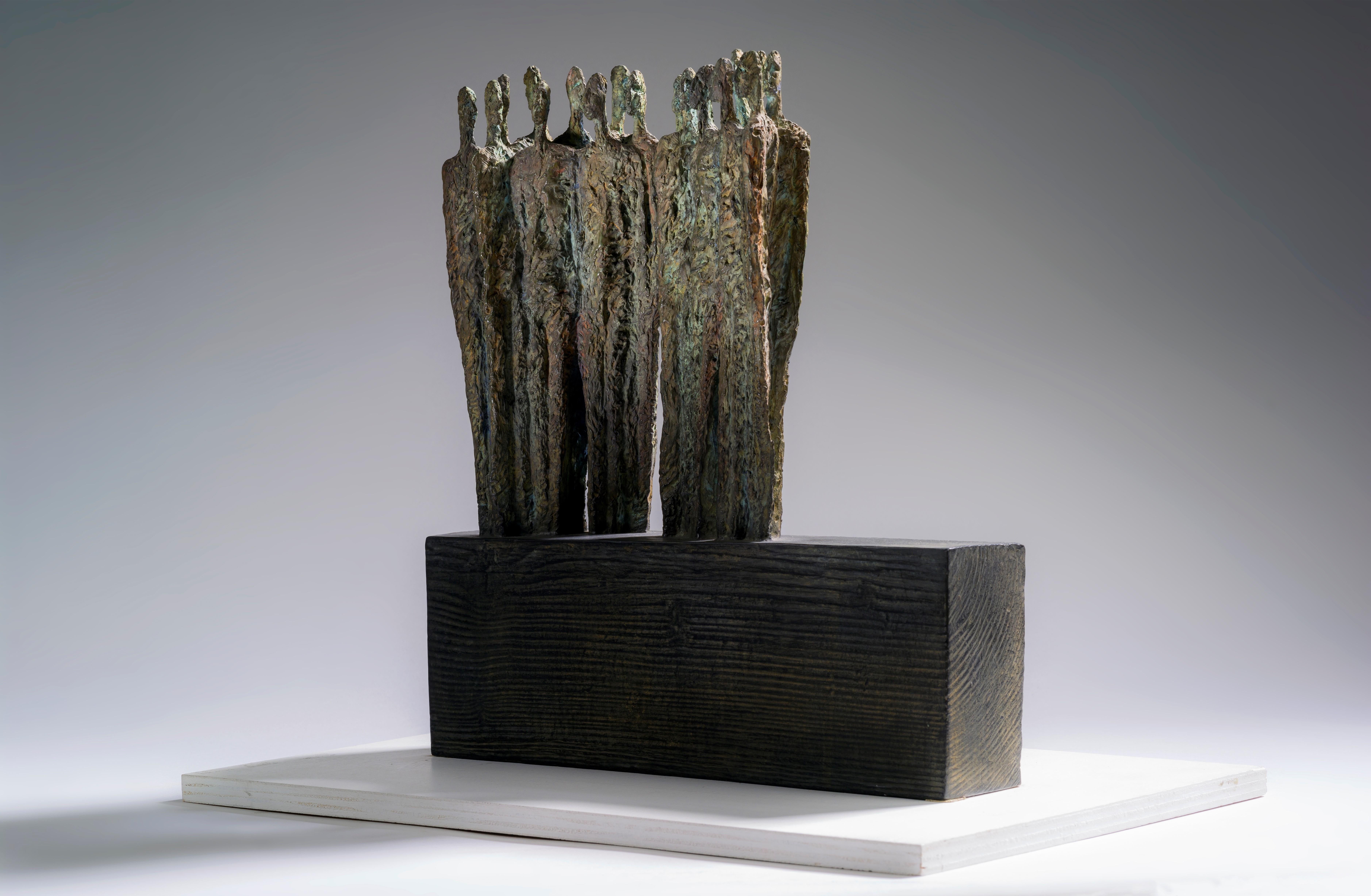 The Others by Martine Demal - Bronze sculpture, group of human figures