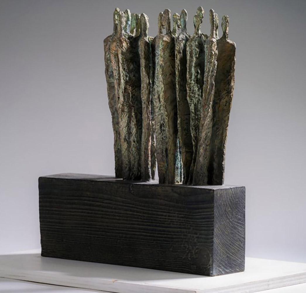The Others by Martine Demal - Bronze sculpture, group of human figures, harmony For Sale 2