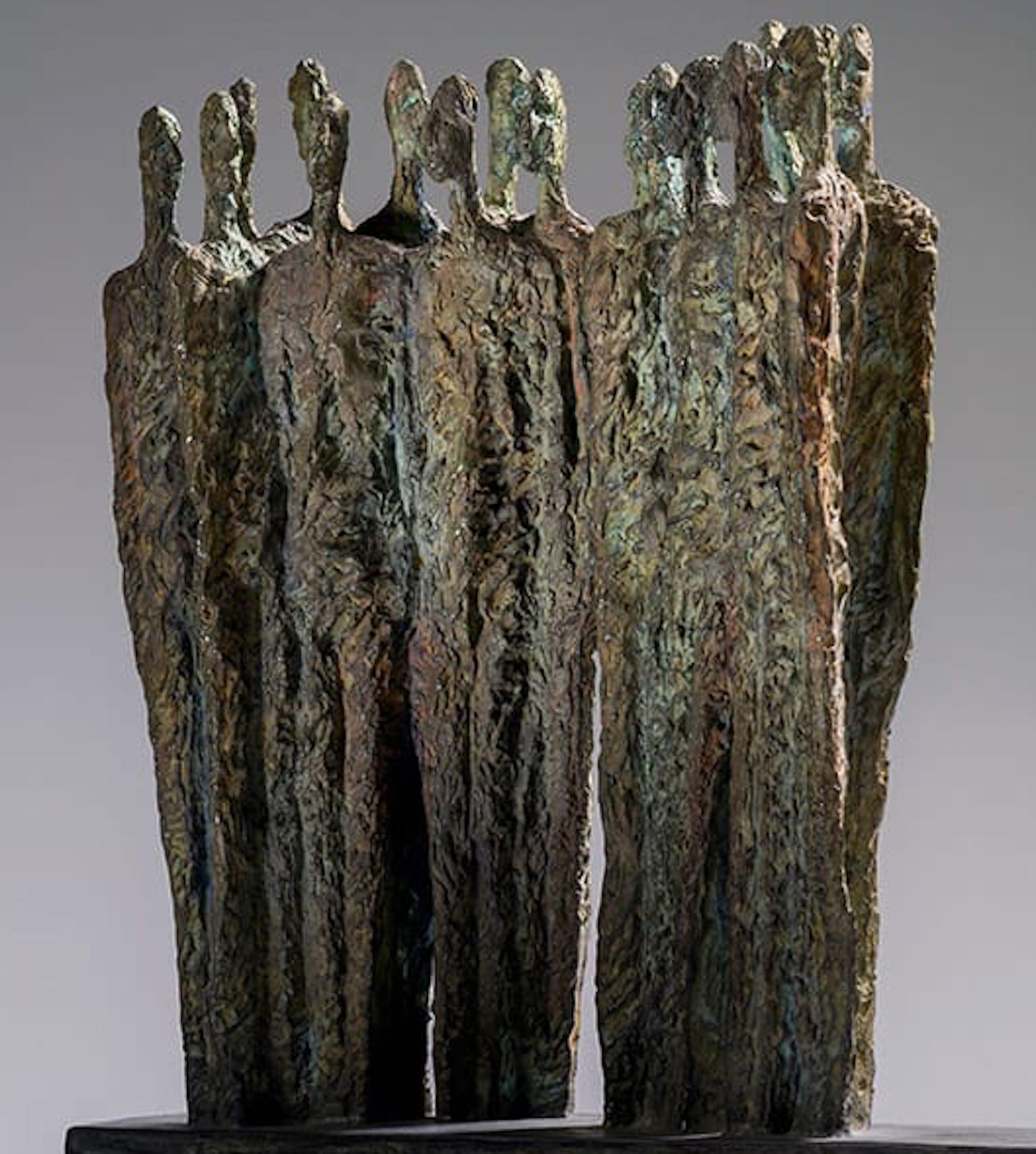 The Others by Martine Demal - Bronze sculpture, group of human figures, harmony For Sale 4