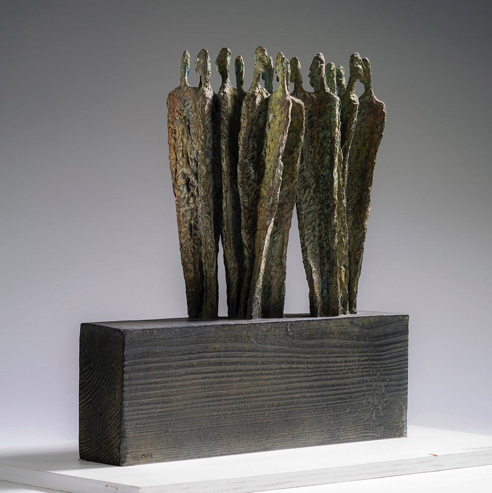 The Others is a bronze sculpture by French contemporary artist Martine Demal, dimensions are 32 × 29 × 6 cm (12.6 × 11.4 × 2.4 in). 
The sculpture is signed and numbered, it is part of a limited edition of 8 editions + 4 artist’s proofs, and comes