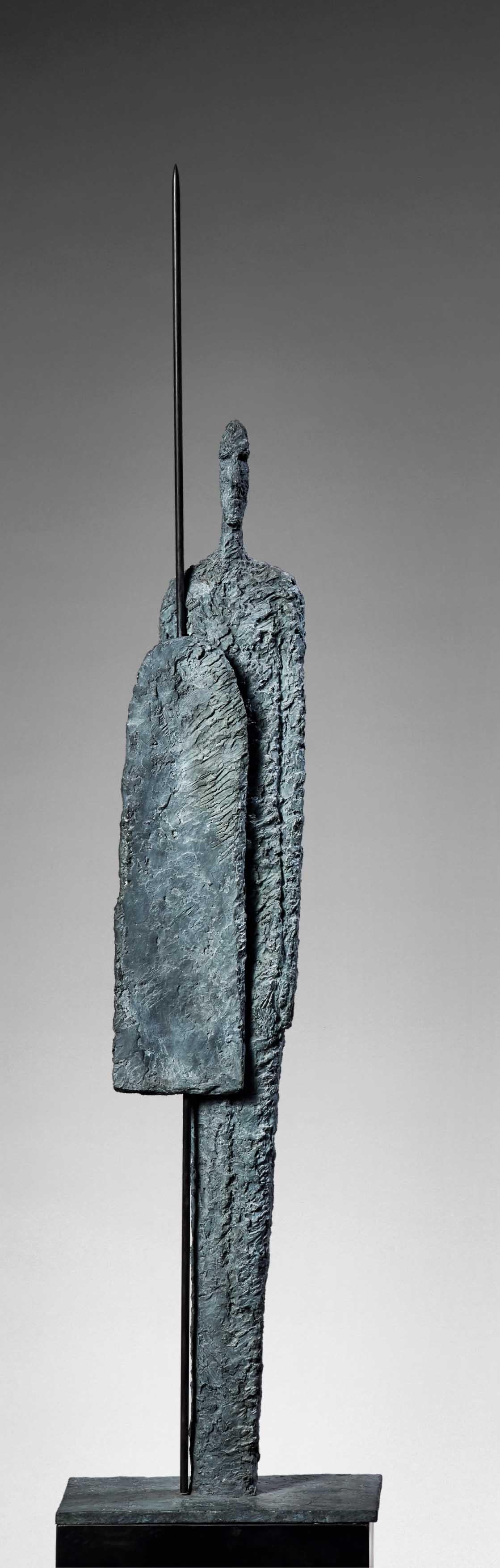 Warrior (large) by Martine Demal - Contemporary bronze sculpture, human figure