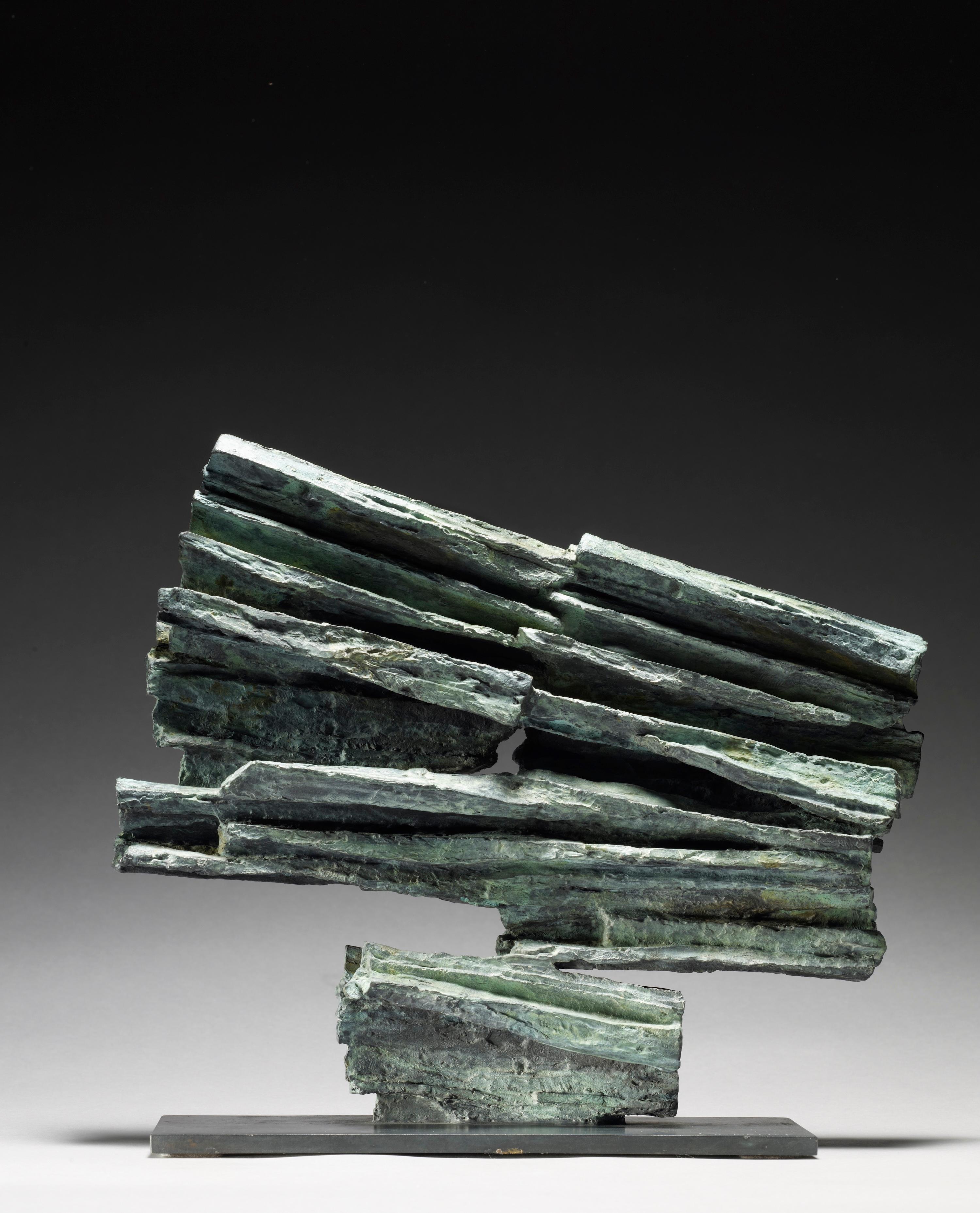 Writing No. 3 is a bronze sculpture by contemporary artist Martine Demal, dimensions including brass base are 12.6 × 14.2 × 3.9 in / 32 × 36 × 10 cm. 
The sculpture is signed and numbered, it is part of a limited edition of 8 editions + 4 artist’s
