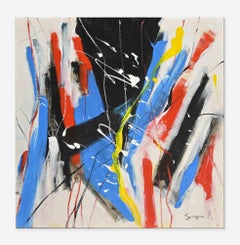 Abstrakte Abstraktion Nummer 1 – Gemälde von Martine Goeyens – 2023
