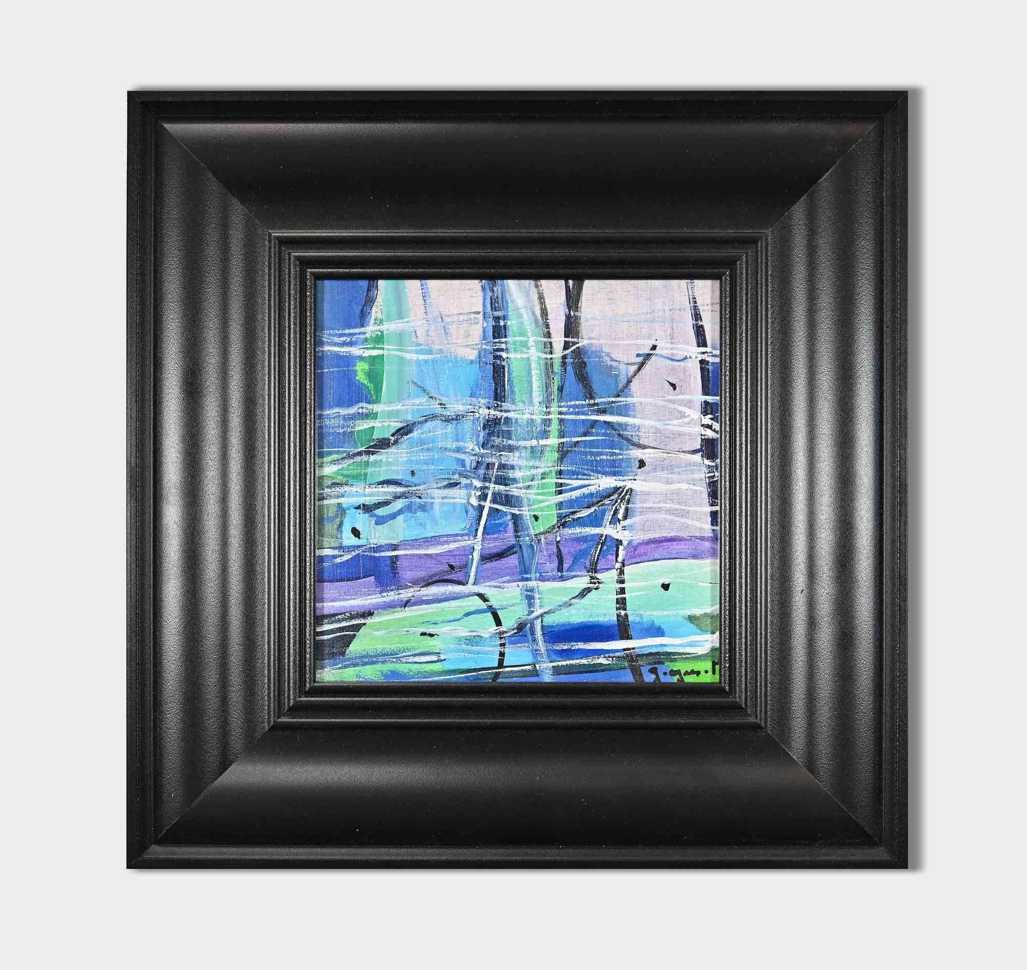 Untitled is an original colored artwork realized by the Belgian artist Martine Goeyens in 2018

Mixed colored acrylic painting on board.

On the back, the label of the certificate of authenticity by the "Fondazione Di Paolo".

Hand-signed on the