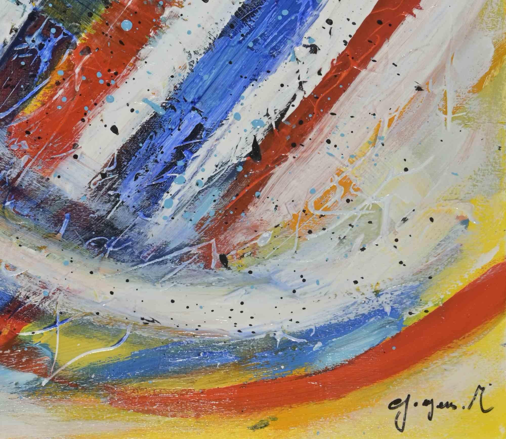 Untitled is a colorful artwork realized by Martine Goeyens the late 20th century.

Acrylic on canvas. 

Handisigned in the lower right margin.

Certificate label on the back. Arch. num.1288 

40x40 cm.

Excellent conditions.

 

Martine Goyens is an