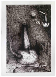 Abstract Composition - Etching by Martine Goeyens - Late 20th century