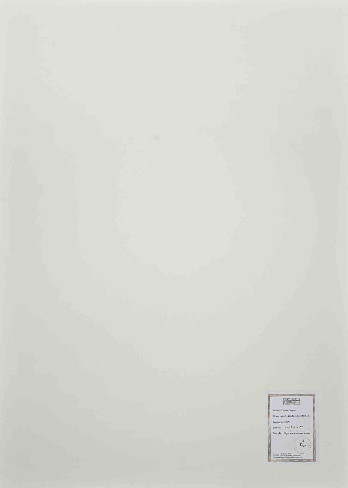 Flowers - Digigrapgh by Martine Goeyens - Late 20th Century For Sale 1