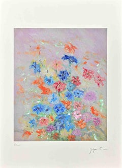 Vintage Flowers - Digigraph Print by Martine Goeyens - Late 20th Century