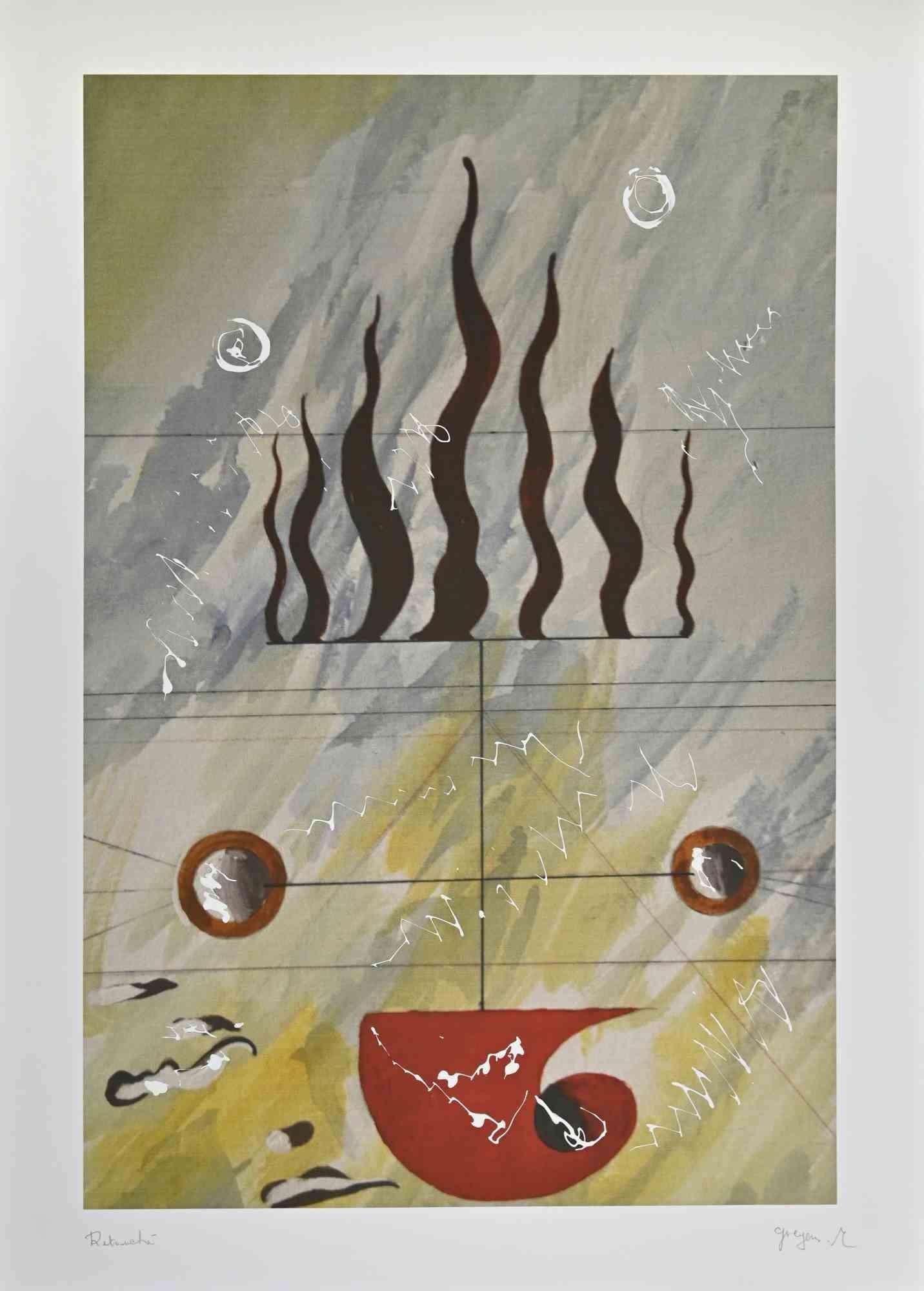 Composition Homage to Miró is a Digital Print and hand-retouched realized by Martine Goyens in 2023.

Hand-signed on the lower right.

With the certification on the rear.

Good conditions.

