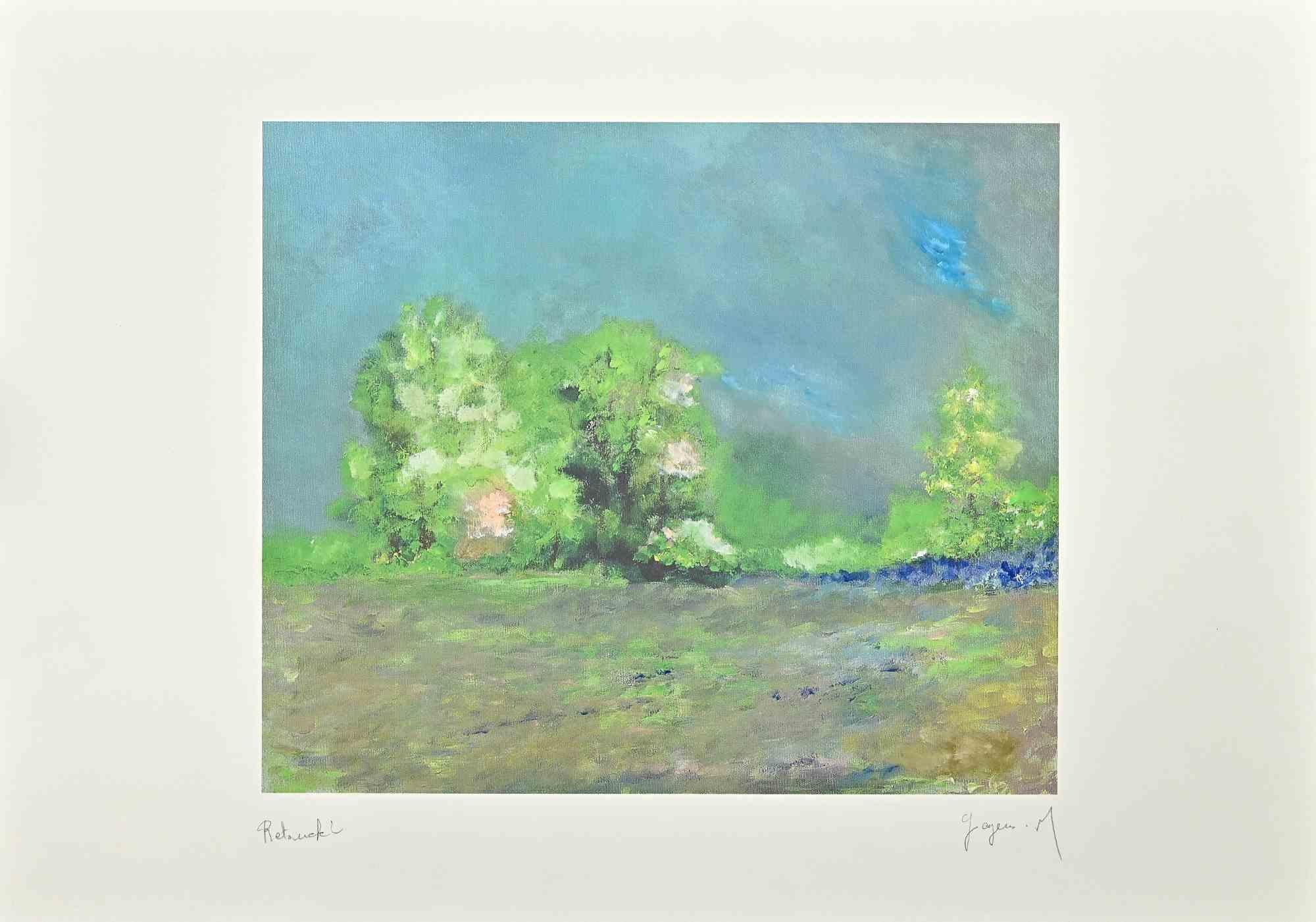 Landscape is a very colorful artwork realized by Martine Goyens in the late 20th Century.

Lithograph print, unique edition retouched by hand, certificate label on the rear.

Hand-signed.

Good conditions.

The artwork id created through harmonious