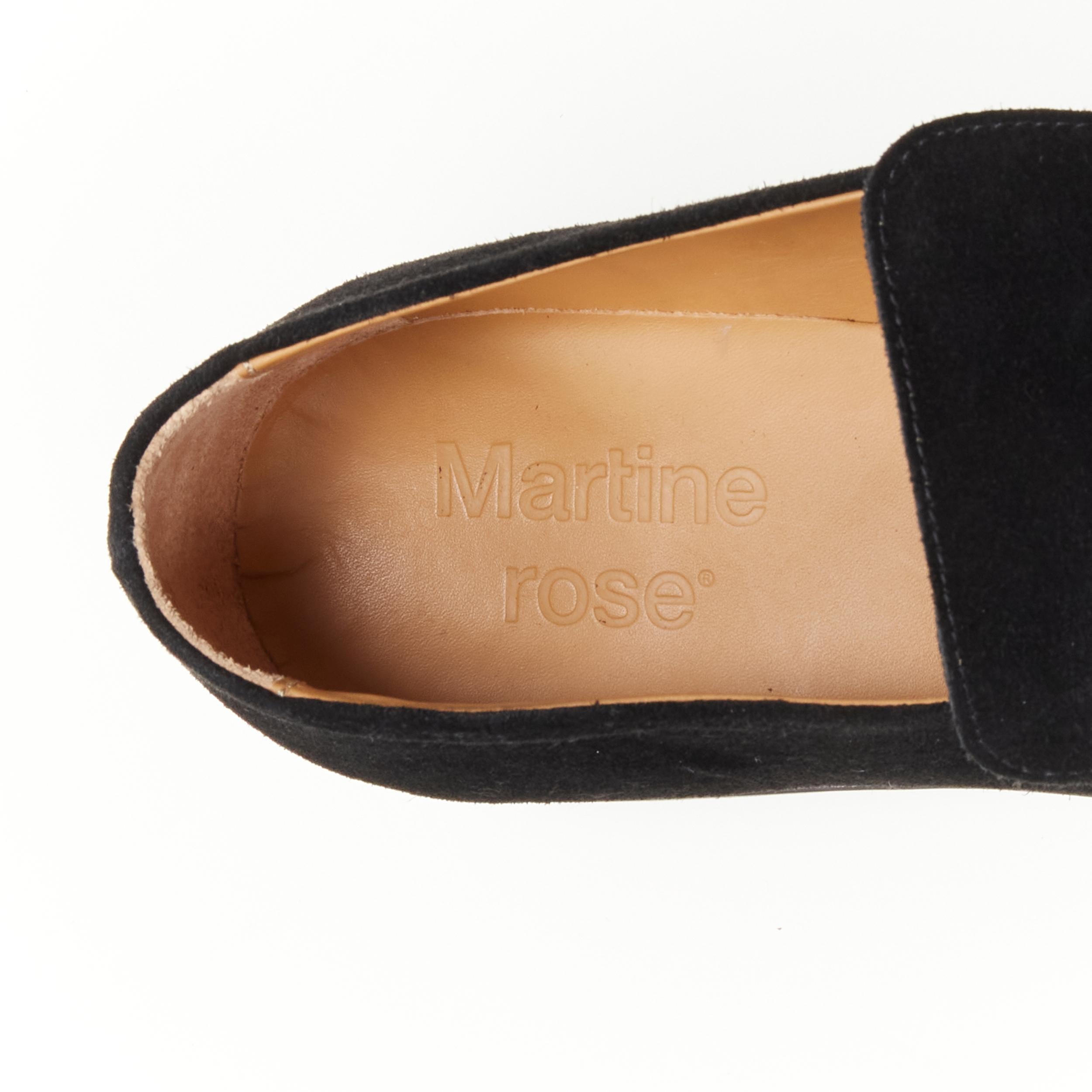 MARTINE ROSE Runway black suede square toe chain embellished loafer EU43 US10 2