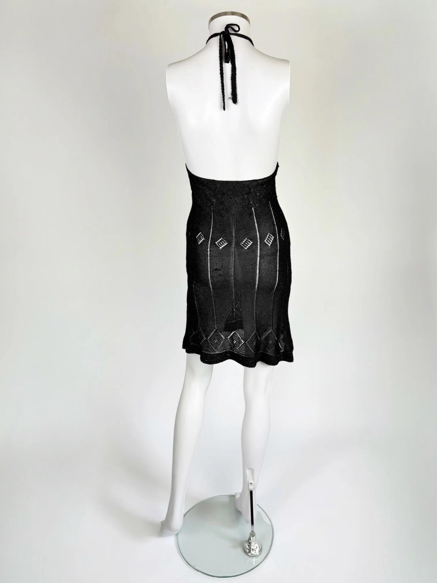 Martine Sitbon Mini Abito in maglia nera, SS 1997 in vendita 2