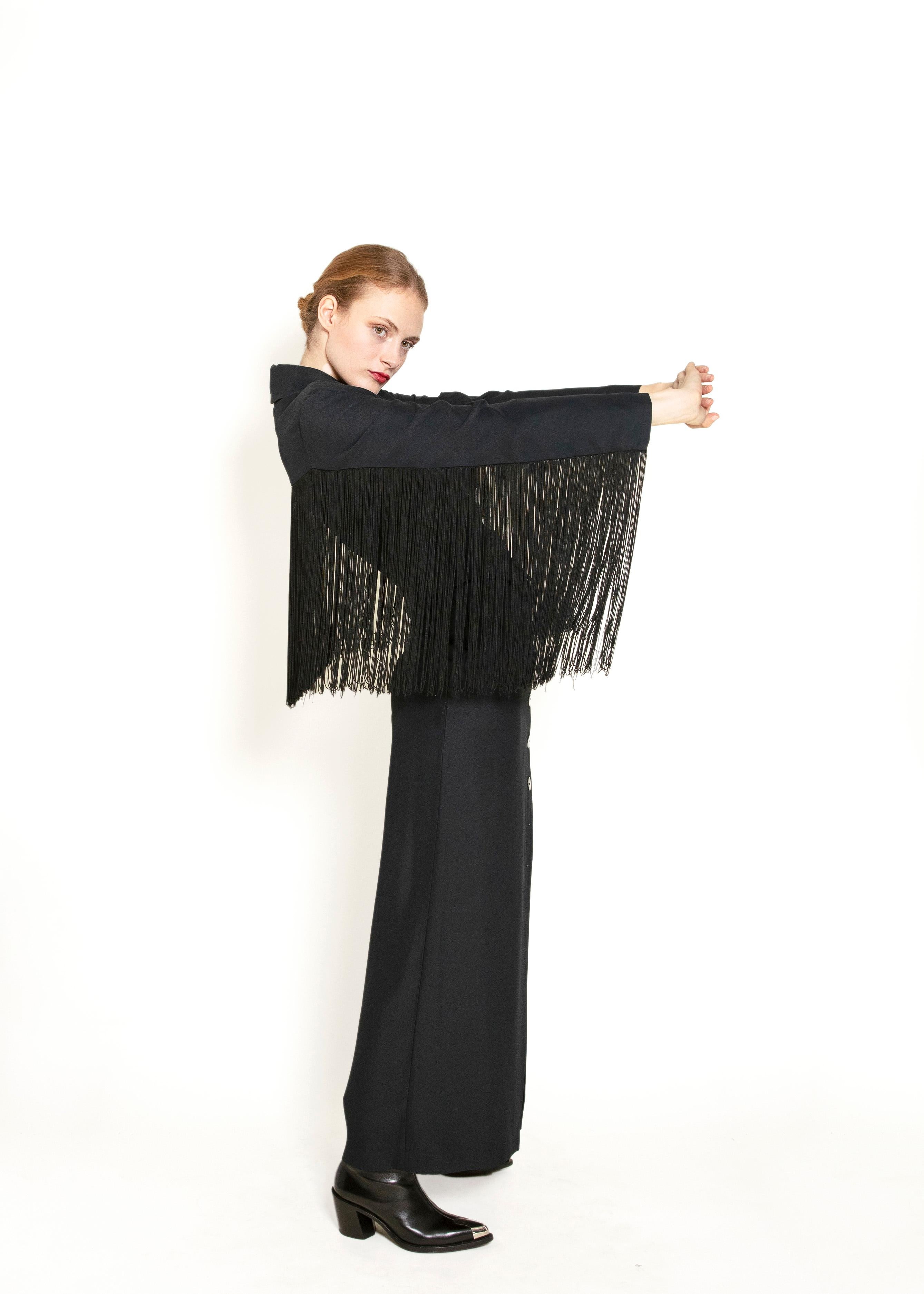 Martine Sitbon Fringe Top/Pant Set In Excellent Condition For Sale In Los Angeles, CA