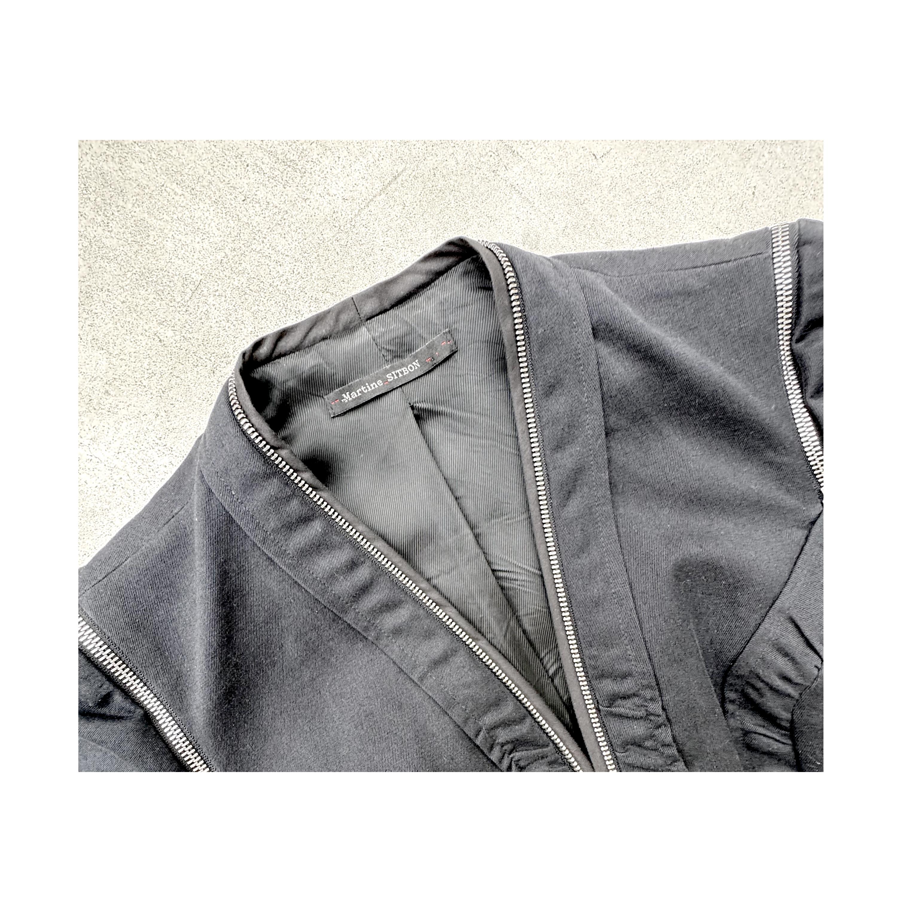 Martine Sitbon Vintage Autunno Inverno 2003 Giacca nera con maniche rimovibili in vendita 8