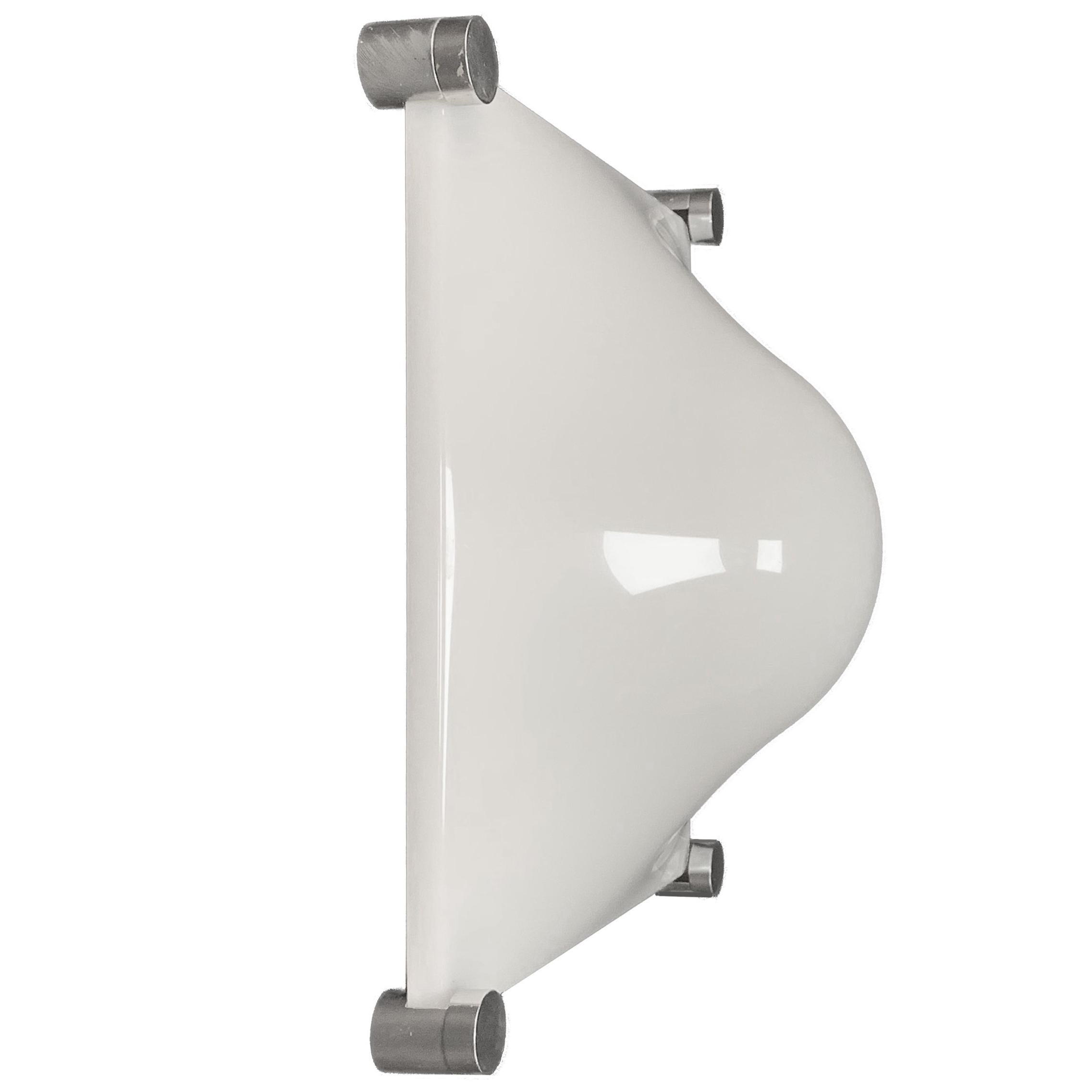 Martinelli, Lamp Bubble from the Ceiling or Wall, White Plexiglass, Italy, 1960s