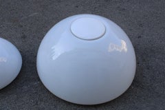 Sets Martinelli Large convex Plexiglass Wall Lights Italian Design White, 1970s
