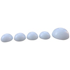 Set Martinelli Grandi applique convesse in plexiglass Design italiano Bianco, anni '70