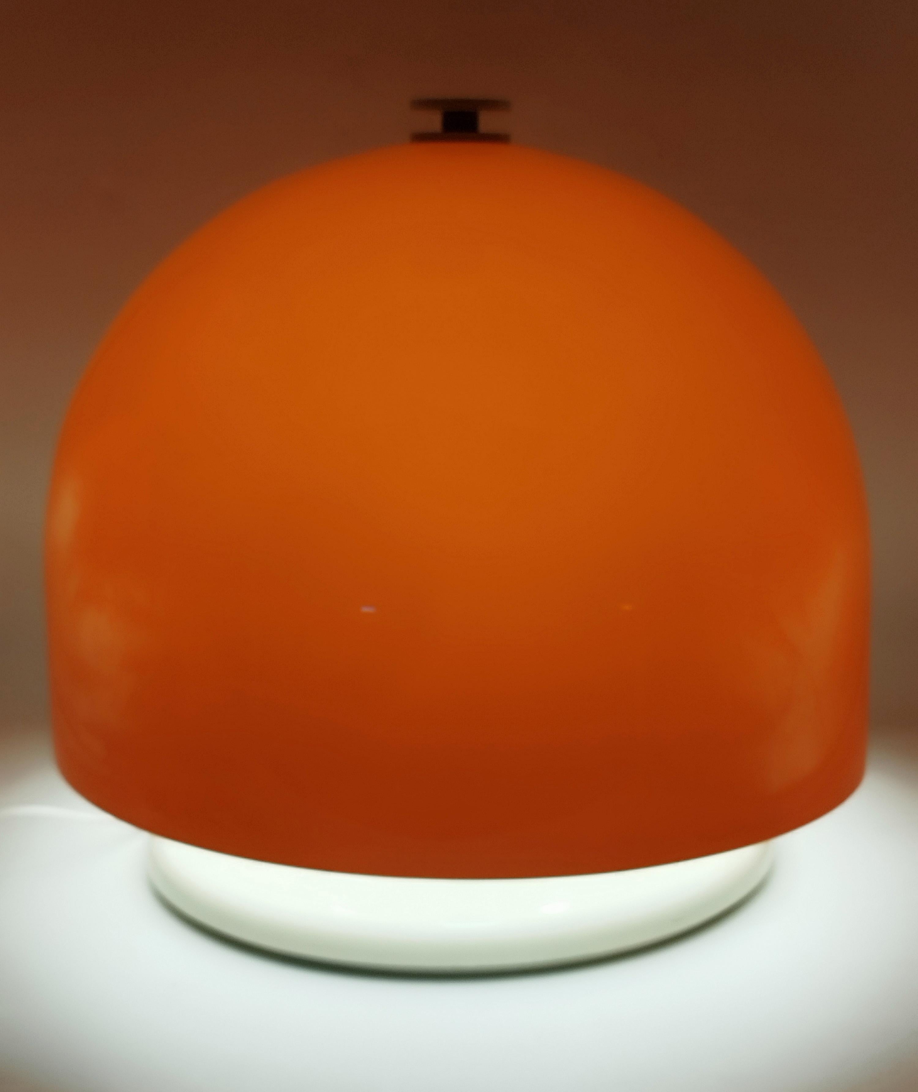 Italian Martinelli Luce Attrib. Space Age Acrylic and Metal Table Lamp, Italy 1970s For Sale