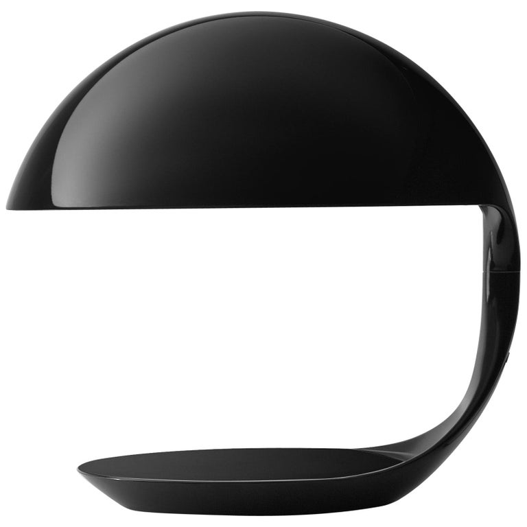 For Sale: Black (Nero) Martinelli Luce Cobra 629 Table Lamp by Elio Martinelli