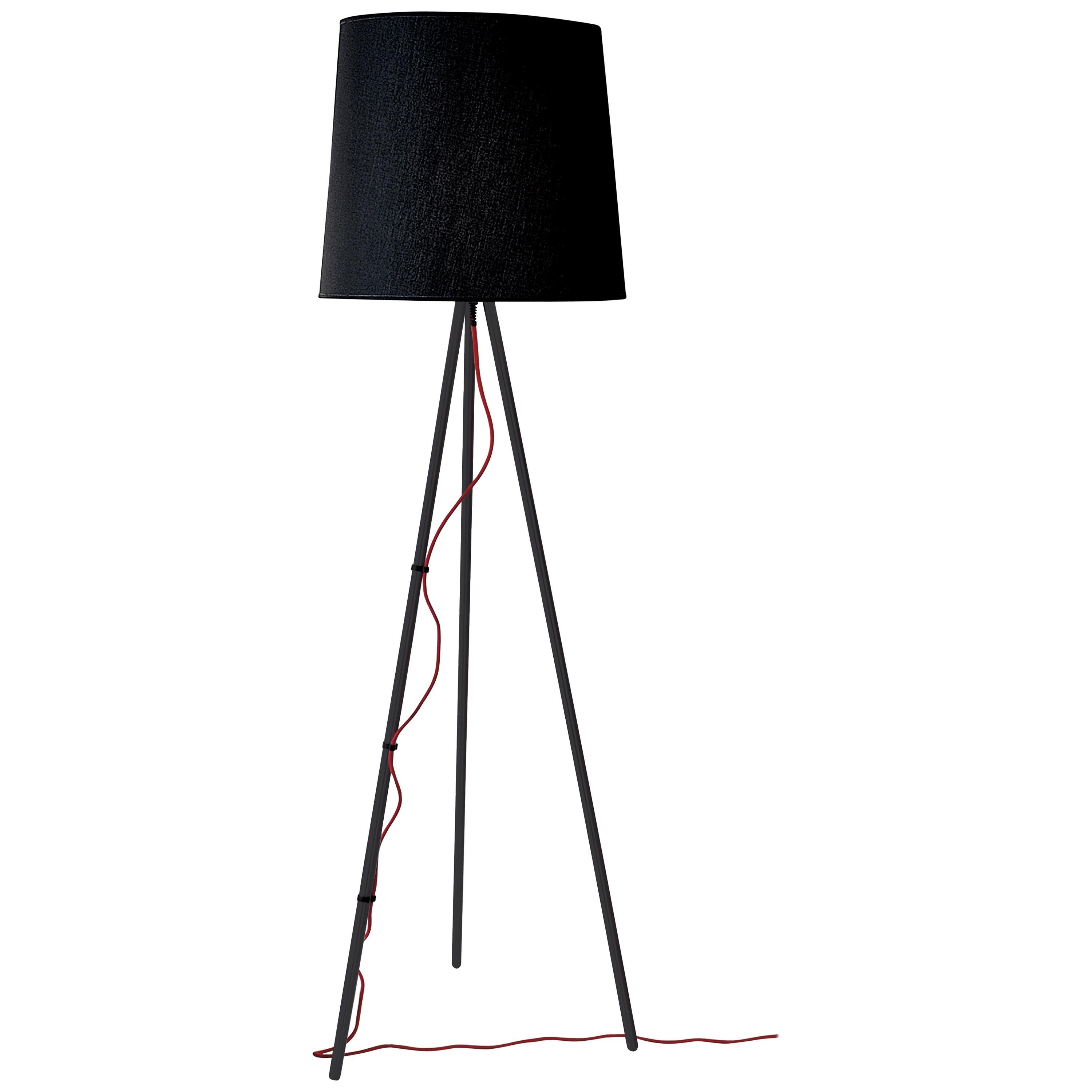 Lampadaire Martinelli Luce Eva 2270 avec corps noir d'Emiliana Martinelli