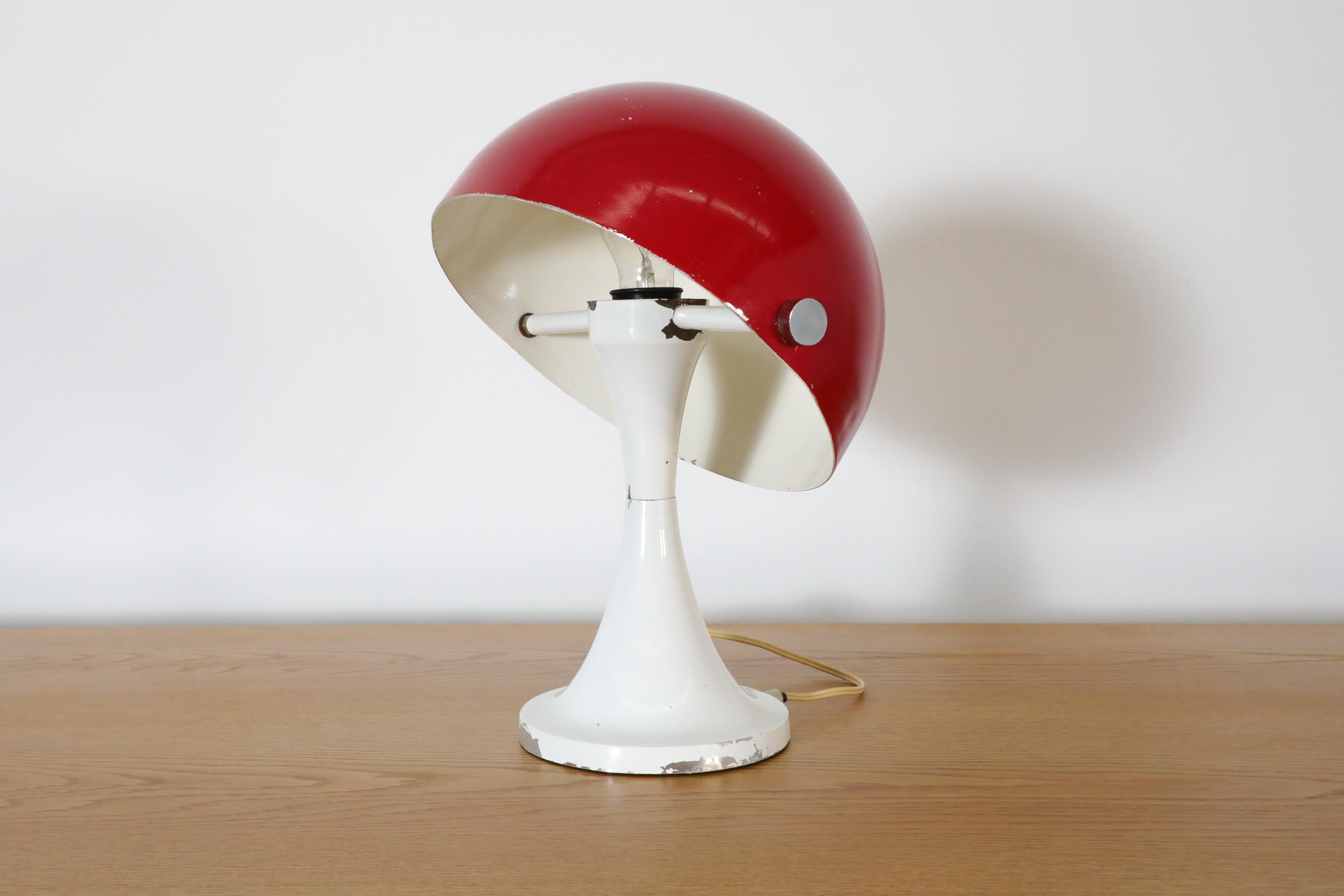 Martinelli Luce Inspired Red & White Mushroom Table Lamp with Rotating Shade 2