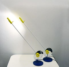 Martinelli Luce rare pair of 1970s table halogen lamps