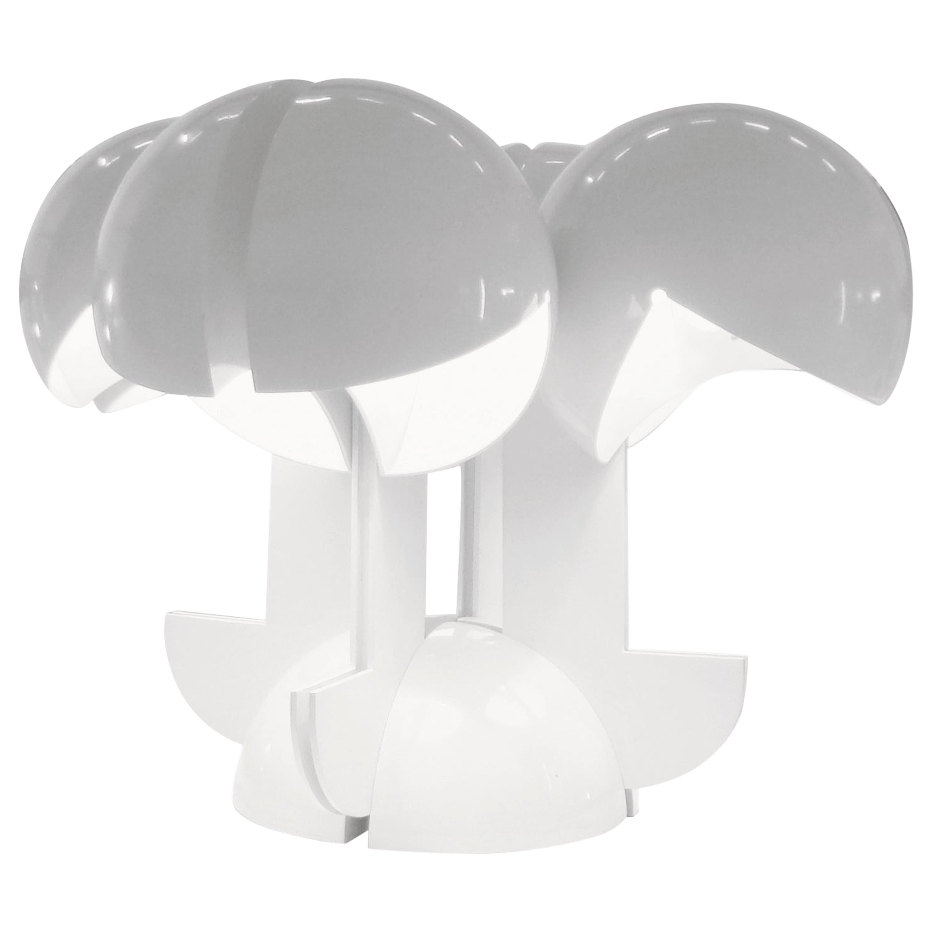 Lampe de bureau Martinelli Luce Ruspa 633/4 blanche à quatre bras en blanc de Gae Aulenti