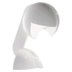 Martinelli Luce Ruspa 633 Table Lamp in White with One Arm by Gae Aulenti