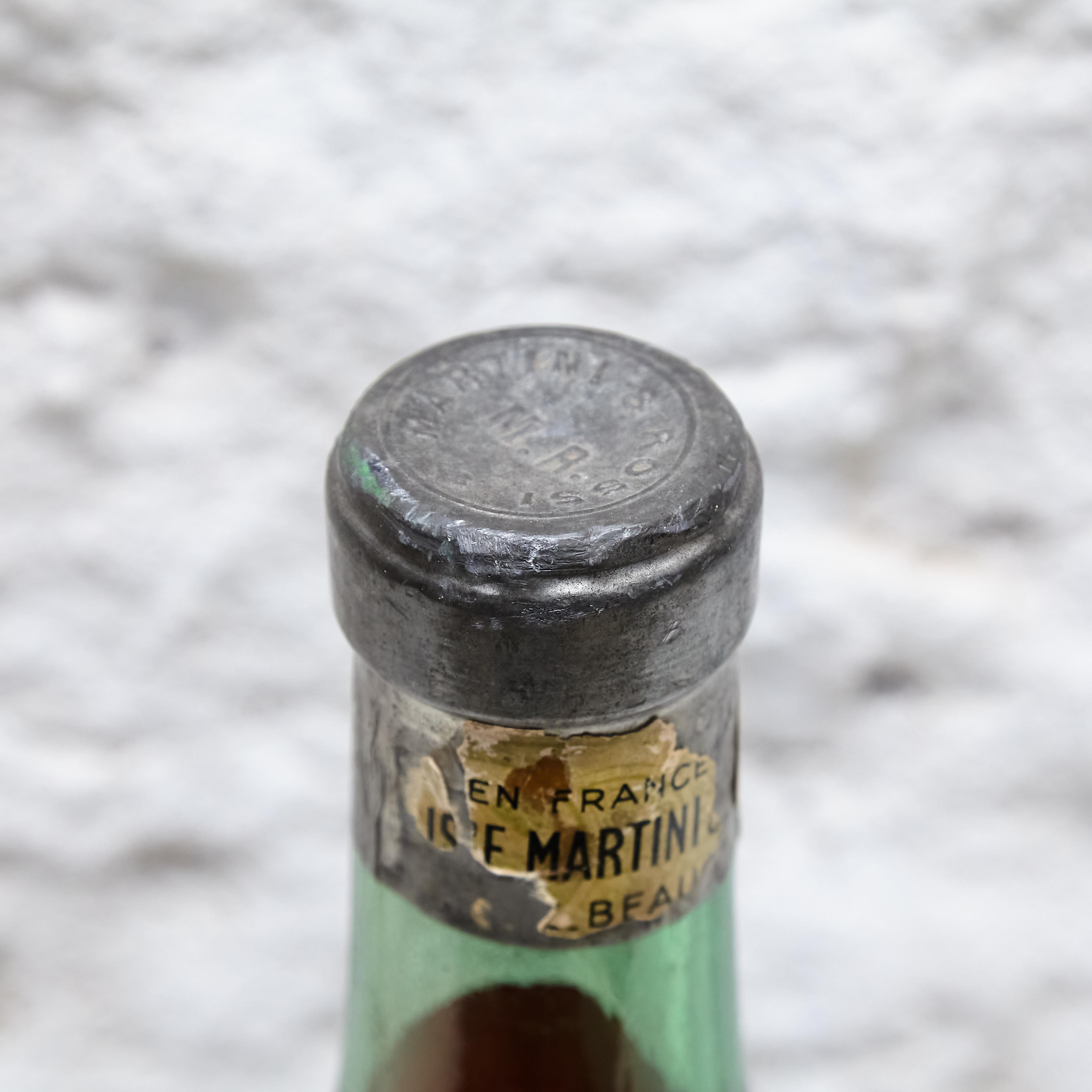Antike Martini-Glasflasche für französische Werbung, um 1940 (Moderne der Mitte des Jahrhunderts) im Angebot