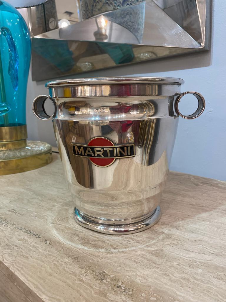 Martini-Eimer/Kühler aus Silberblech, Italien 1960