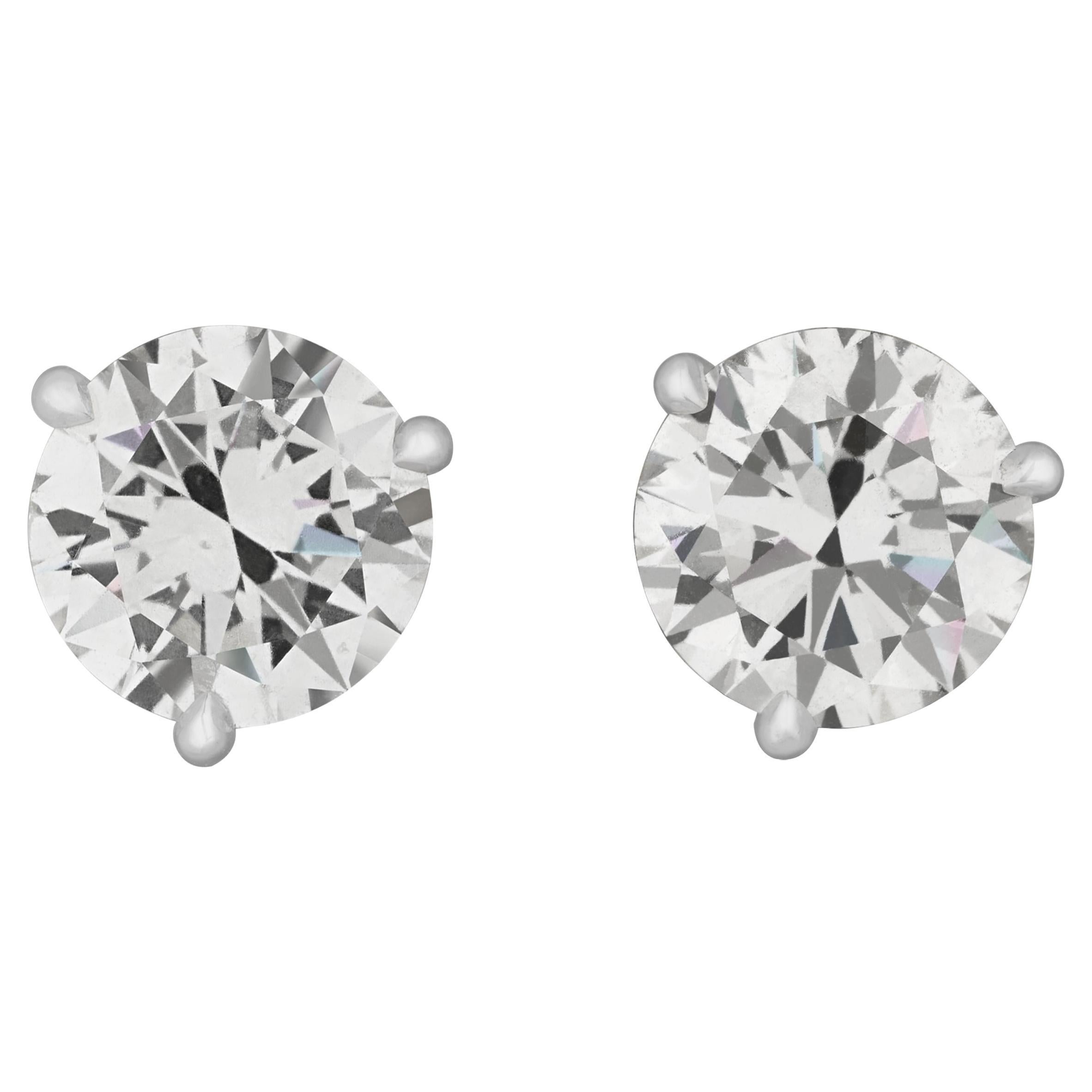 Martini Diamond Earring Studs, 4.00 Carats at 1stDibs