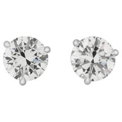 Martini Diamond Earring Studs, 4.00 Carats