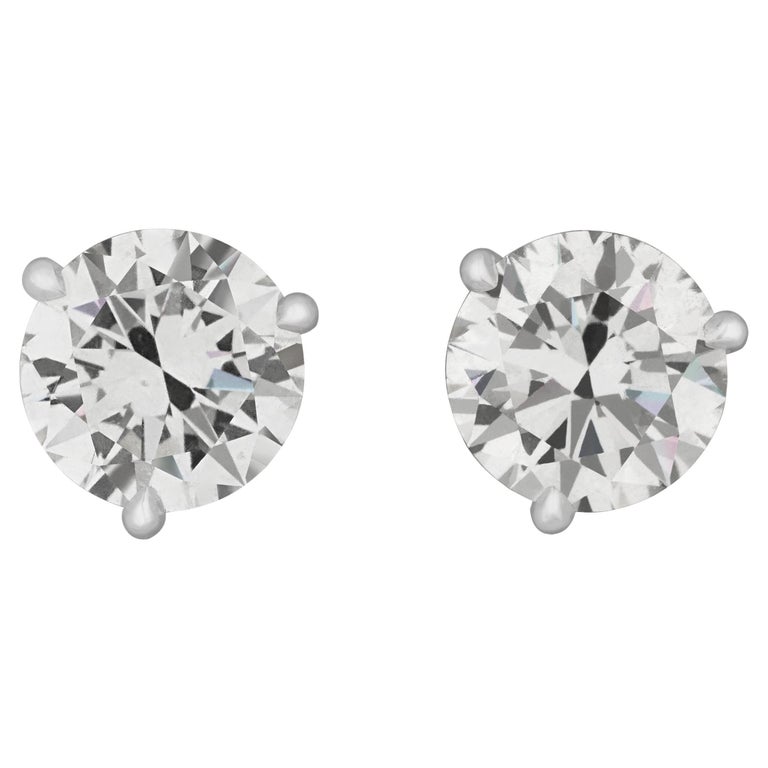 Martini Diamond Earring Studs, 4.00 Carats For Sale at 1stDibs