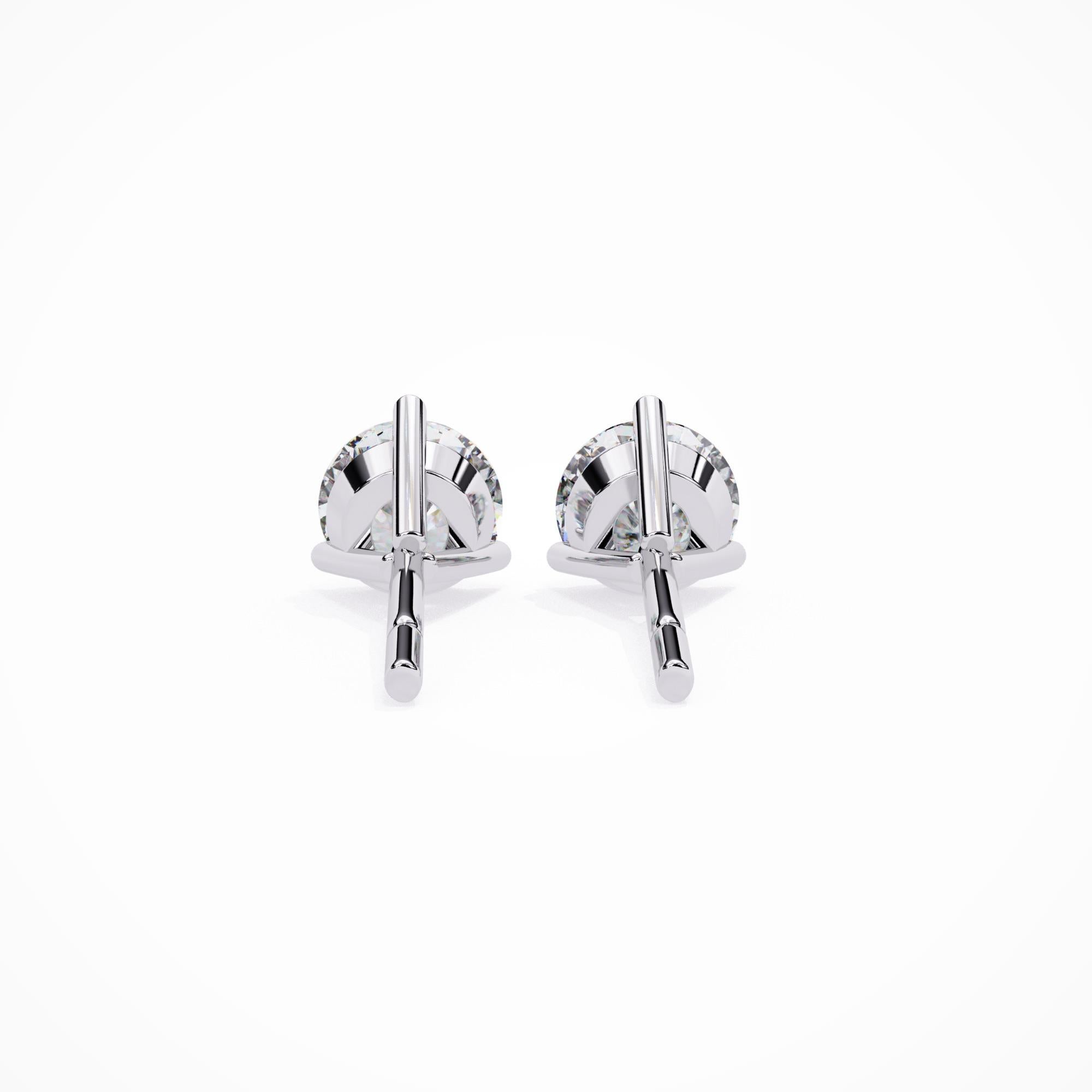 Round Cut Martini Diamond Studs, 14K Solid Gold, 1/2 Ctw, Round Brilliant Diamonds For Sale