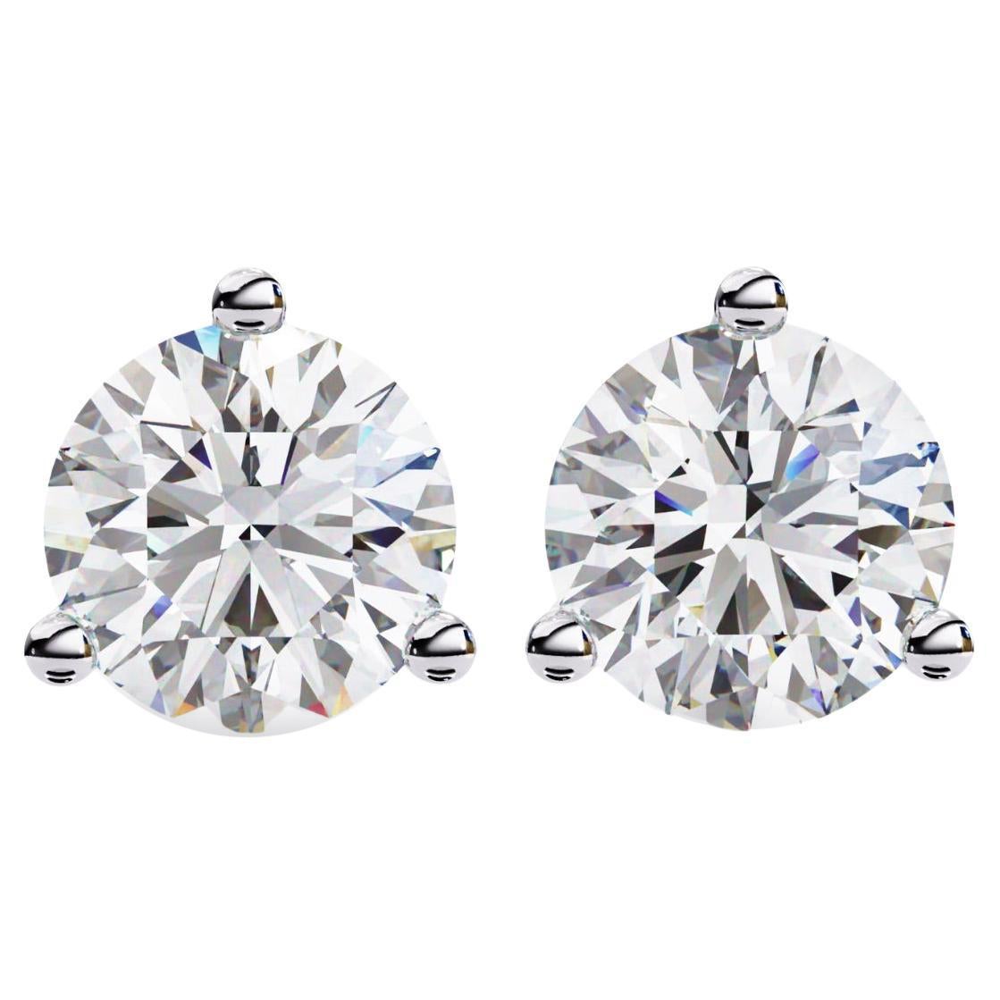 Martini Diamant Ohrstecker, 14K massivem Gold, 1 Karat tw, runde Brillanten