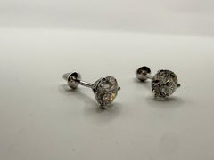 Martini Diamond studs 2ct total VS2 F 14KT white gold diamond earrings