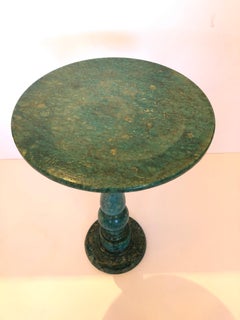 Martini Friendly Italian Turquoise Alabaster Marble End Table Drinks Table