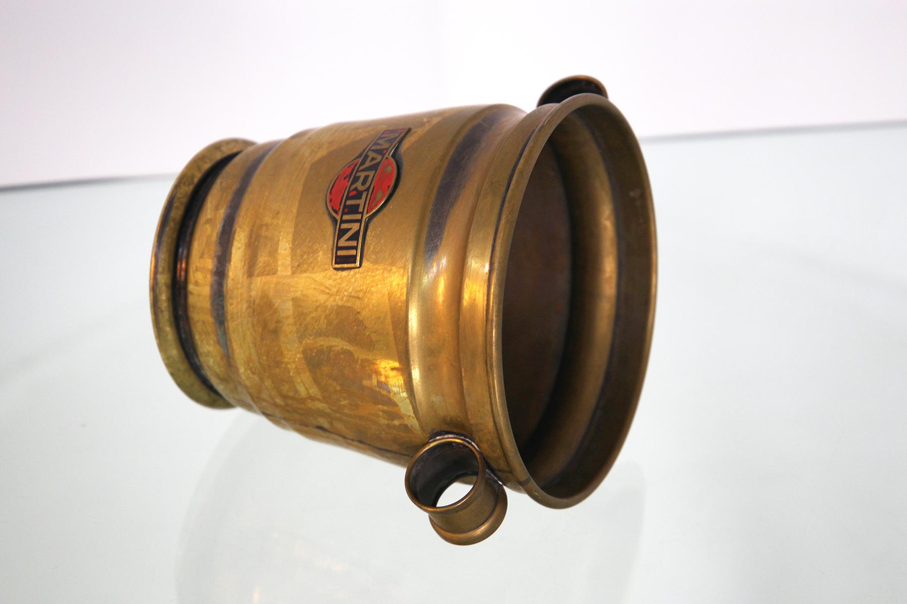 Martini-Eiskübel mit Original-Logo aus vernickeltem Messing im Angebot 2