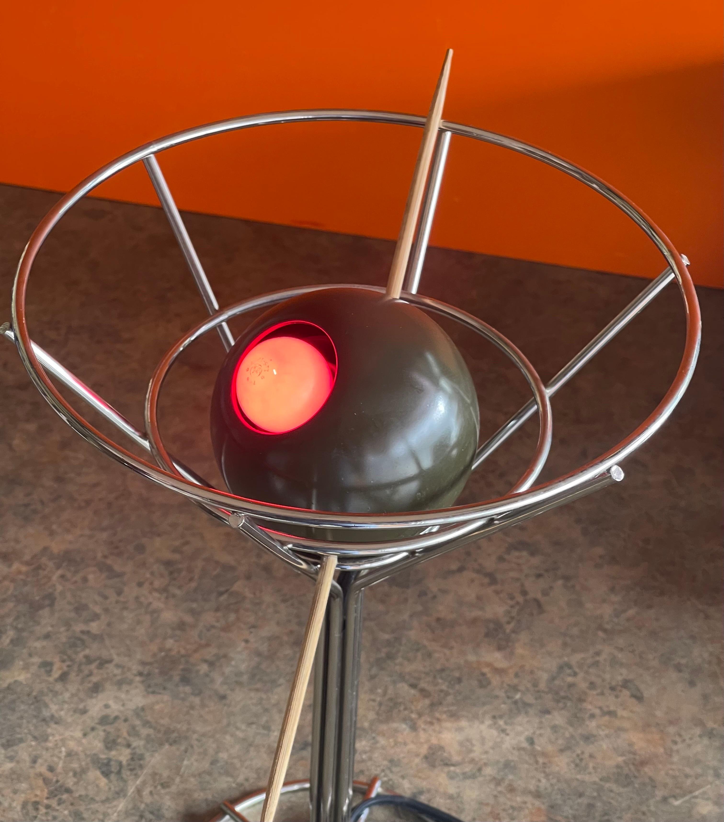 Steel Martini & Olive Chrome Bar Lamp by David Krys