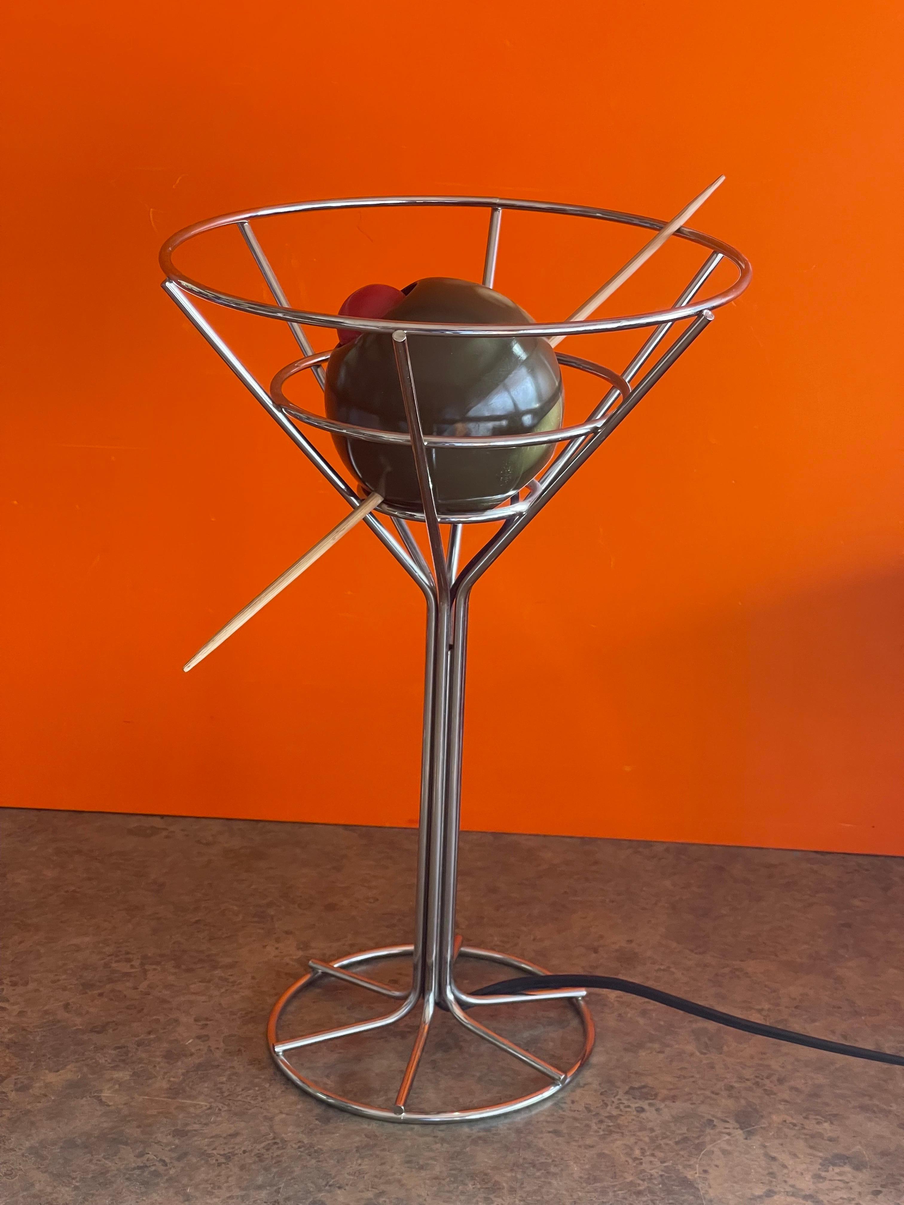 martini lamp with olive