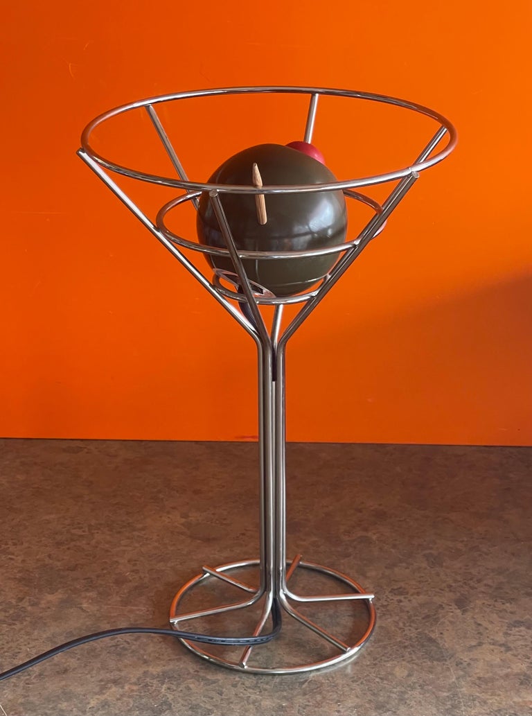Martini and Olive Chrome Bar Lamp by David Krys For Sale at 1stDibs