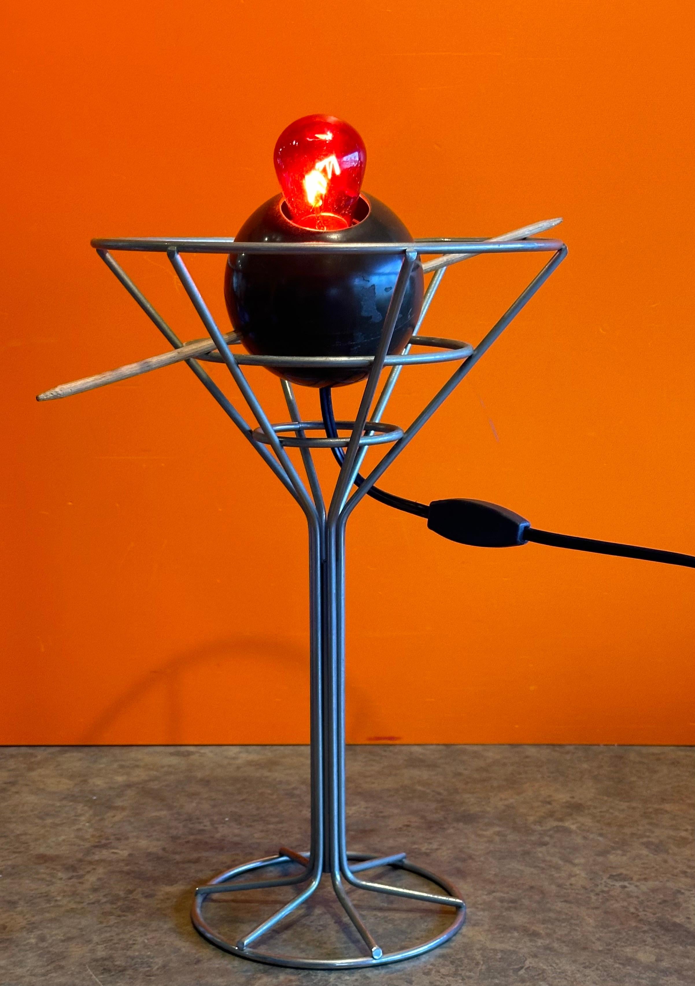 Modern Martini & Olive Chrome Bar Lamp by David Krys For Sale
