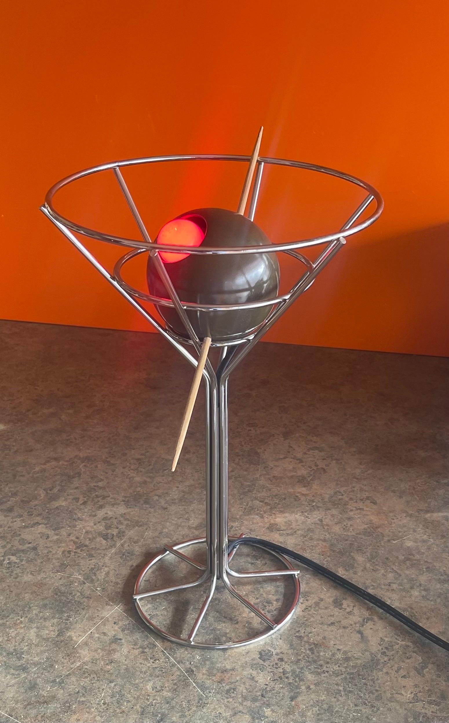 American Martini & Olive Chrome Bar Lamp by David Krys
